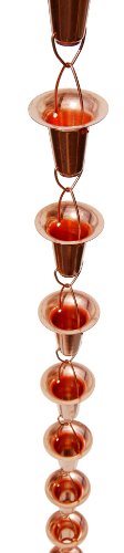 Stanwood Rain Chain Bellcup Shaped Copper Rain Chain 8-feet