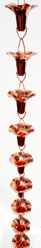 Stanwood Rain Chain Morning Glory Flower Copper Rain Chain 8-feet