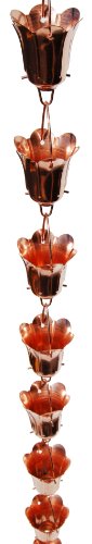 Stanwood Rain Chain Tulip Flower Blossom Copper Rain Chain 8-Feet