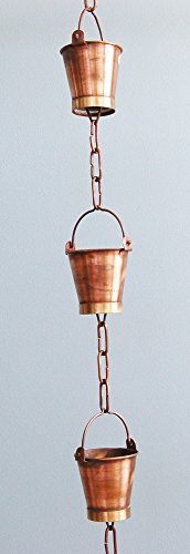 U-nitt 8-12 feet Pure Copper Rain Chain bucket cup 85 ft length 8146