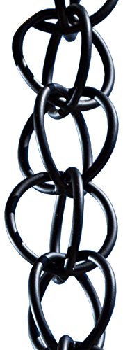 Monarch Rain Chains 28505 Coated Monarch Ring Rain Chain 8-12-Feet Length Aluminum Flat Black Powder