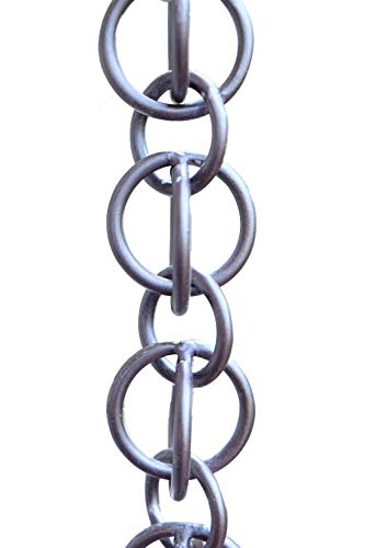 Nutshell Stores Double Loops Bronze Aluminum Rain Chain with Installation Kit 9 Foot