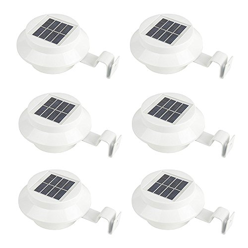 iSunMoon 6 Pack Gutter Solar Lights Outdoor LED Gutter Lights Solar Powered for Fence Roof Gutter Garden Yard Wall Lamp