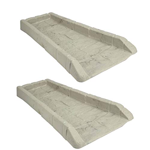 Suncast SB24 Decorative Rain Gutter Downspout Splash Block Tan 2 Pack