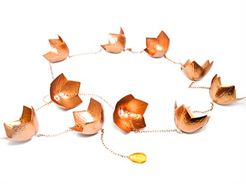 Trademark Innovations Copper Colored Flower Rain Chain for Gutters and Downspouts