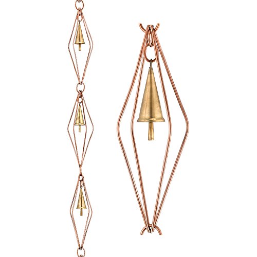 Good Directions 469P-8 Diamond Pure Copper 85 Rain Chain with Bells