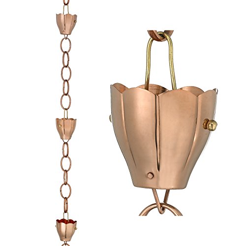 Good Directions 6 Cup Crocus Pure Copper 85-Foot Rain Chain