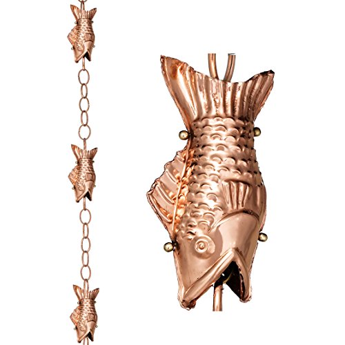 Good Directions Fish Pure Copper 85-Foot Rain Chain