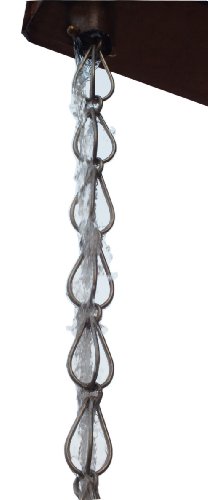 Monarch Rainchains 290001-alu Aluminum Teardrop Rain Chain With Aluminum Gutter Reducer Monarch 8-12-feet