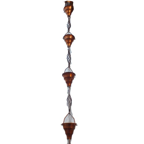 Monarch Rainchains Pure Copper Tara Rain Chain 8-12-feet