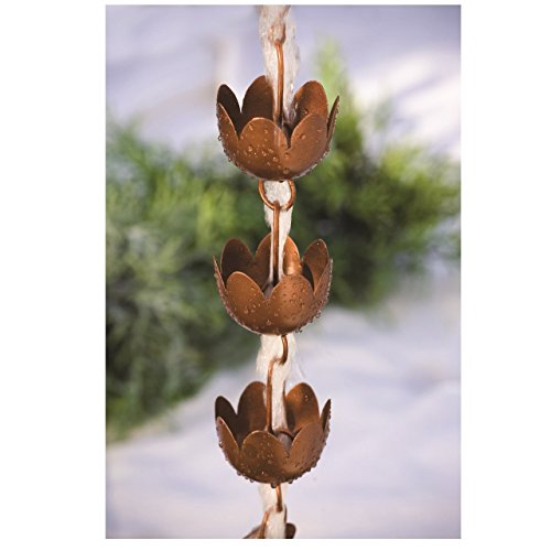 Rain Chain - Decorative Lily Shaped Copper Cups