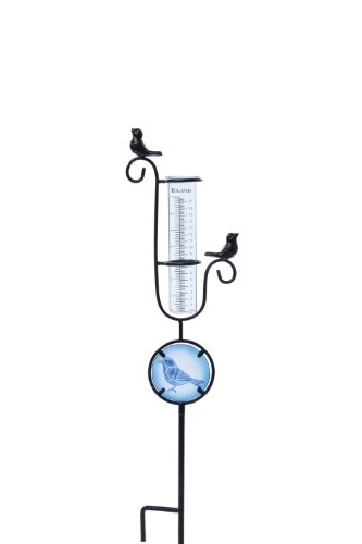 Toland Home Garden Bird Decorative Outdoor Garden Stake&nbsprain Gauge Statue&nbspwith Glass Udometer&nbspfor Yards Gardens