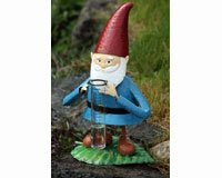 Toland Home Garden Garden Gnome Decorative outdoor Tabletop Rain Gauge statue With Glass Udometer For Yards, Gardens