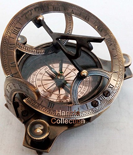 4 West London Brass Sundial Compass ~ Vintage Maritime Antique Brass Compass