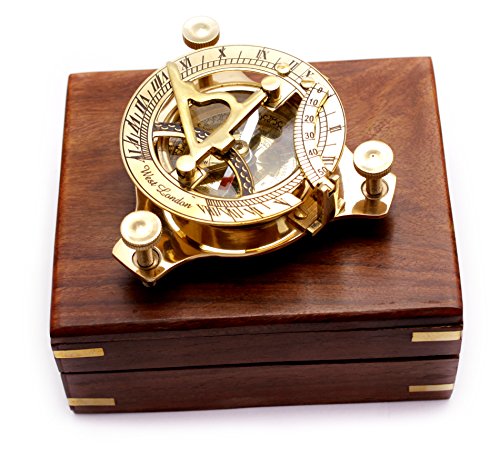 Captains Brass Triangle Sundial Compass 32 - Brass Desk Compasses - Nautical Decor Home Decoration - Executive Promotional Gift