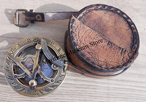 Handmade Brass Sundial Compass - Pocket Sundial -brass Antiques West London Beautiful Gift Item C-3058