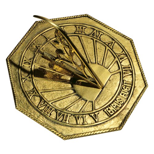 Rome 2390 Classic Octagonal Sundial Sold Polished Brass 10-inch Diameter