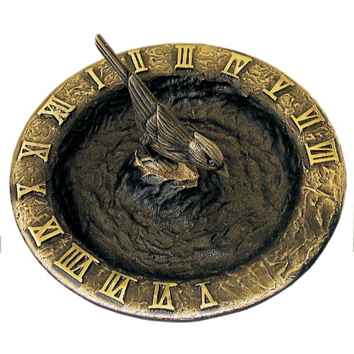 Rome Rm2322 Antique Brass Birdbath Sundial