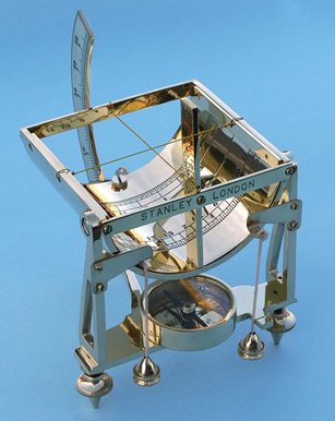Universal Equinoctial Brass Sundial with Compass