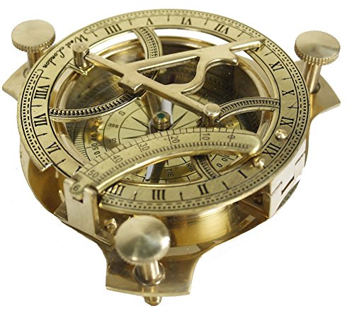 STREET CRAFT 4 Sundial Compass - Solid Brass Sun Dial Sundial