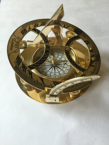 Seagifts Brass Sundial Compass- Nauticalmart Nautical Compass 5&quot