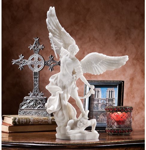 Design Toscano Bonded Marble St Michael The Archangel Angel Statue