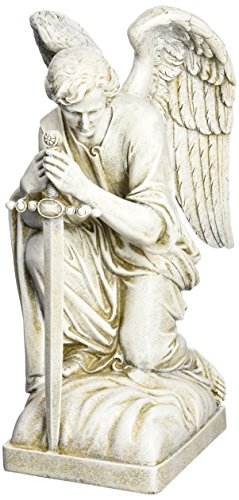 Joseph Studio 40007 Tall Male Angel Kneeling With Sword Garden Statue 1325-inch