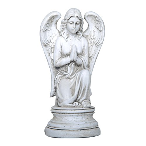 Outsunny 13 Kneeling Angel Praying Outdoor Decorative Garden Statue - Antique White