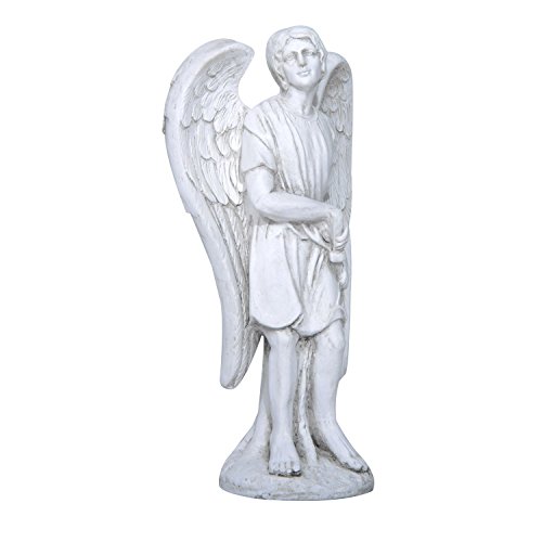 Outsunny 14 Standing Angel with Sword Outdoor Decorative Garden Statue - Antique White