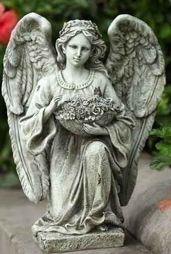 Roman 14-inch Kneeling Angel Garden Statue