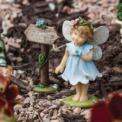 Mini Garden Fairy Statue with Sign