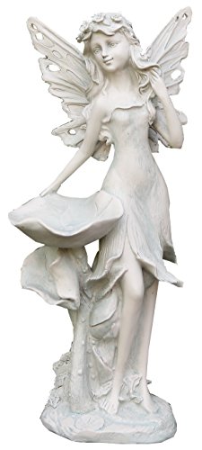 Napco 11202 Standing Fairy with Flower Birdfeeder Garden Statue 15