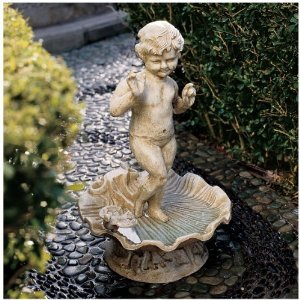 215 French Antique Replica Cast Iron Cherub Baby Angel Sculpture Statue