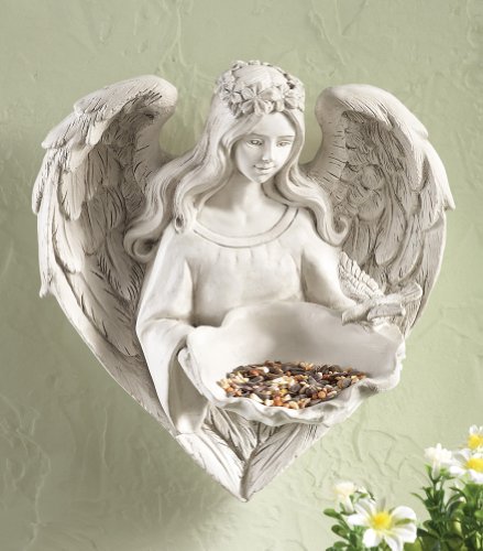 Sweet Angel Wall Mount Bird Feeder Sculpture