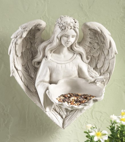 Sweet Angel Wall Mount Bird Feeder Sculpture