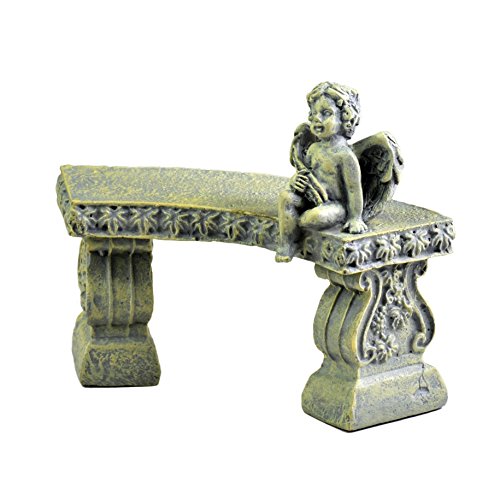 Georgetown Home Garden Cherub on Curved Bench Garden Decor