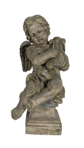 Timeless Reflections by AFD Home 10682754 Garden Cherub with Harp Statue