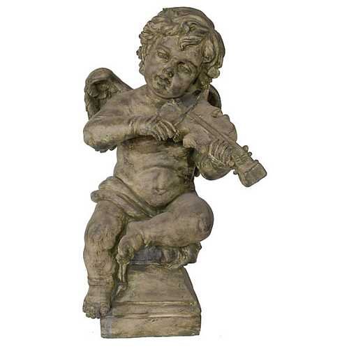 Timeless Reflections by AFD Home 10682771 Garden Cherub with Violin Statue
