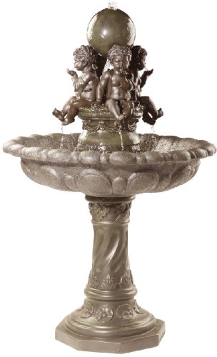 50&quot Bronze Finish Baby Angels Cherub Sculpture Statue Fountain
