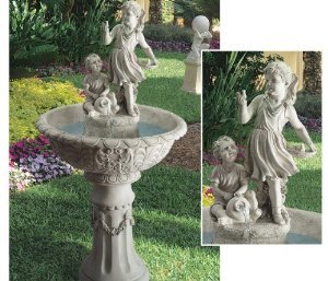 52&quot Grande Classic Baby Birds Cherub Children Home Garden Sculpture Statue Fountain