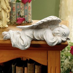 Sleeping Angel Cherub Shelf Sitter Statue Sculpture
