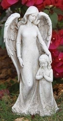 14&quot Josephs Studio Contemporary Angel With Praying Child Religious Outdoor Garden Statue