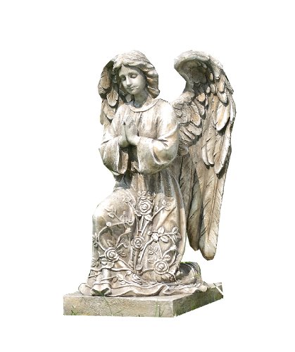 Napco Kneeling Praying Angel On Pedestal Garden Statue