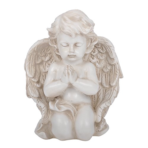 Valyria Eyes Closed Little Girl Praying Angel With Wings Garden Statue
