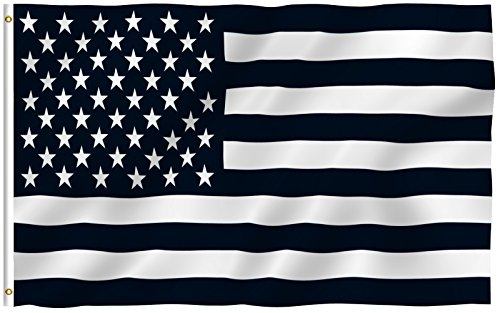 3x5 Foot Polyester Black And White American Flag Recession Usa