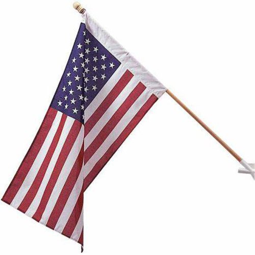 American Flag - 2.5 X 4 Feet Poly Cotton Flag With Pole Sleeve - Made In The Usa - #25303m