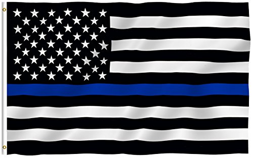 Anley [fly Breeze] 3x5 Foot Thin Blue Line Usa Flag - Vivid Color And Uv Fade Resistant - Canvas Header And 4