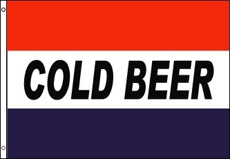 New 3x5 Cold Beer Flag 3 X 5 Red White Blue Banner Sign