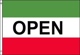 3x5 ITALIAN OPEN FLAG Red White and Green