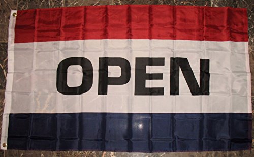 3x5 Red White Blue OPEN Flag Business Message Flag New
